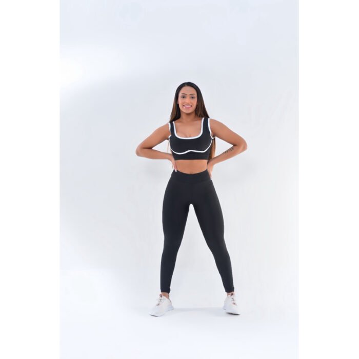 ROUPA DE ACADEMIA - CONJUNTO FITNESS  FEMININO - TOP E CALÇA LEGGING CINTURA ALTA - SUPLEX