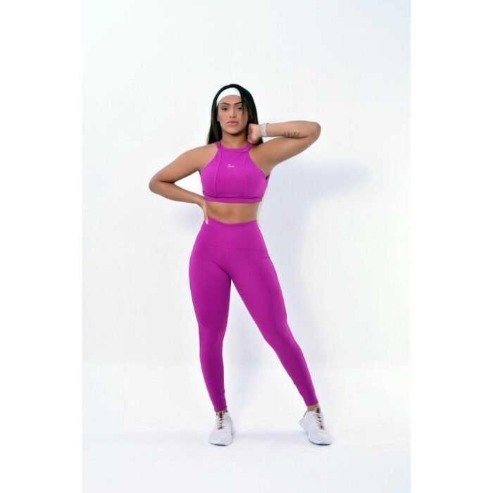 Amanda - CONJUNTO FITNESS FEMININO - LEGGING + TOP COM BOJO -  POLIAMIDA MAXXI - ZERO TRANSPARÊNCIA