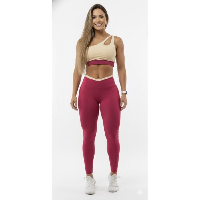 bicolor - CONJUNTO FITNESS CALÇA + TOP MANGA NULA - ALTA COMPRESSÃO TOP COM BOJO - ZERO TRANSPARÊNCIA