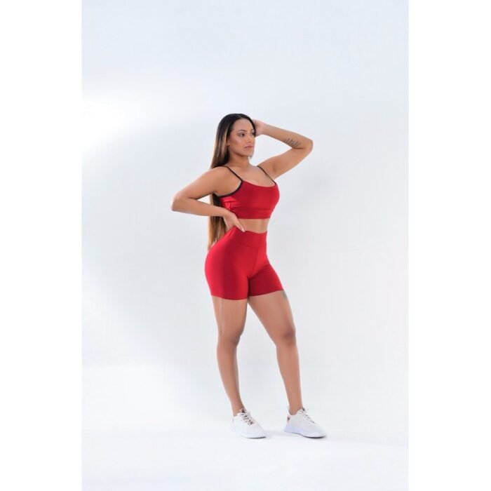 Roupa de academia - Conjunto fitness feminino top e short suplex